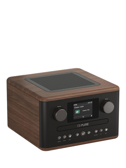 Pure Classic C-D4 DAB+/FM Bluetooth Compact All-In-One Music System, Walnut - view 2, Walnut