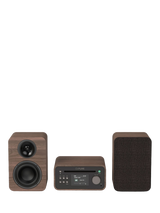 Pure Classic Stero Mini DAB+/FM Radio Bluetooth All-In-One Music System with Remote Control, Walnut