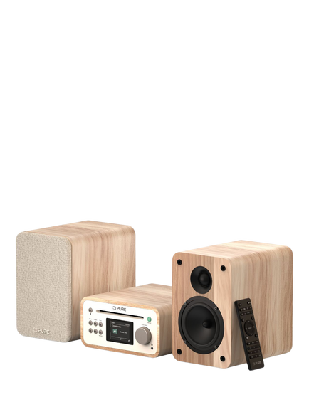 Pure Classic Stereo Mini DAB+/FM Radio Bluetooth All-In-One Music System with Remote Control, Oak - view 2, Oak