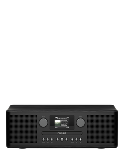 Pure Classic C-D6i DAB+/FM/Internet Bluetooth Stereo All-In-One Music System with Remote Control, Black, Black