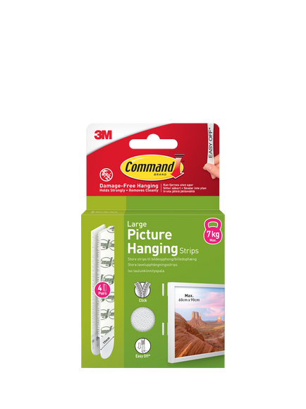 Command Damage-Free Removable Large Picture Hanging Strips, 7kg, White