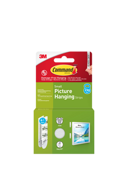 Command Damage-Free Removable Small Picture Hanging Strips, 2kg, White