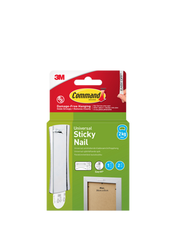 Command Damage-Free Removable Frame Hanger Universal Sticky Nail, 2kg, Silver