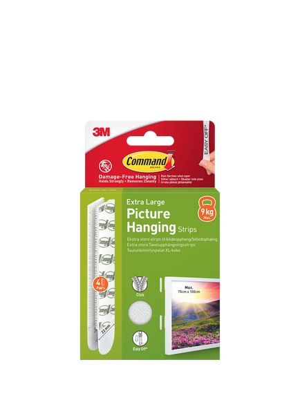 Command Damage-Free Removable Extra Large Picture Hanging Strips, 9kg, White