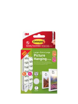 Command Damage-Free Removable Large & Extra Large Picture Hanging Strips, White