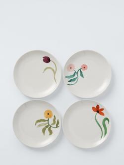 John Lewis x Anine Cecilie Iversen Fine China Cake Plate, Set of 4, 15.4cm, White/Multi, Multi