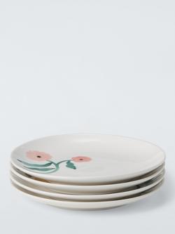 John Lewis x Anine Cecilie Iversen Fine China Cake Plate, Set of 4, 15.4cm, White/Multi - view 2, Multi