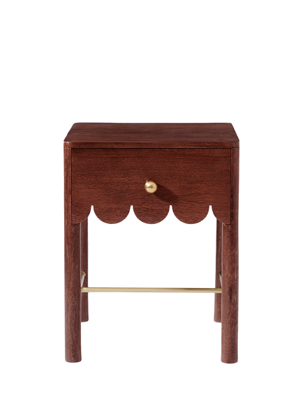 Swoon Lula 1 Drawer Bedside Table, Dark Brown, Dark Brown