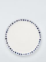 John Lewis Coastal Fine China Dinner Plate, 26.5cm, White/Navy