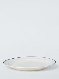John Lewis Harbour Stoneware Dinner Plate, 29cm, Cream/Blue - view 2, Cream & Blue