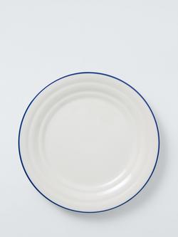 John Lewis Harbour Stoneware Side Plate, 24.5cm, Cream/Blue, Cream & Blue