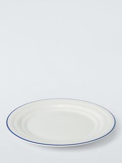 John Lewis Harbour Stoneware Side Plate, 24.5cm, Cream/Blue - view 2, Cream & Blue