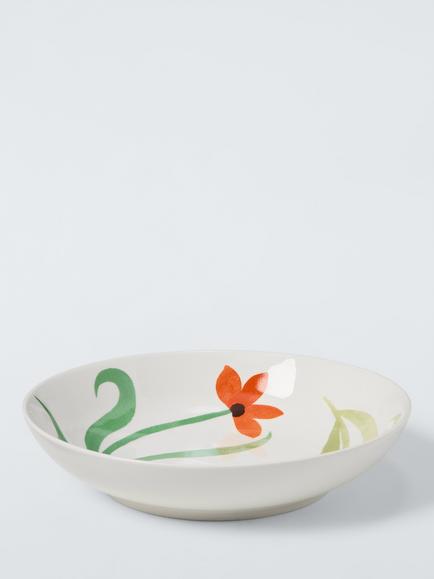 John Lewis x Anine Cecilie Iversen Fine China Pasta Bowl, 23.5cm, White/Multi, Multi