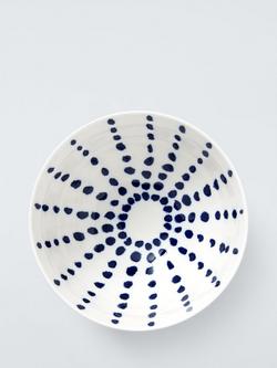 John Lewis Coastal Fine China Cereal Bowl, 15cm, White/Navy - view 2, Multi