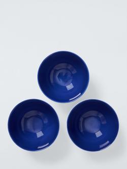 John Lewis Coastal Fine China Dip Bowls, Set of 3, 11cm, White/Navy, Multi