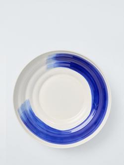 John Lewis Harbour Stoneware Low Serving Bowl, 30cm, White/Blue - view 2, Multi