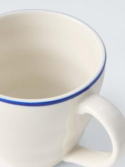 John Lewis Harbour Blue Rim Stoneware Mug, 400ml, White/Blue - view 2, Multi