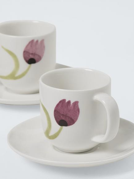 John Lewis x Anine Cecilie Iversen Fine China Espresso Cup & Saucer, Set of 2, 90ml, Purple/Multi - view 2, Multi