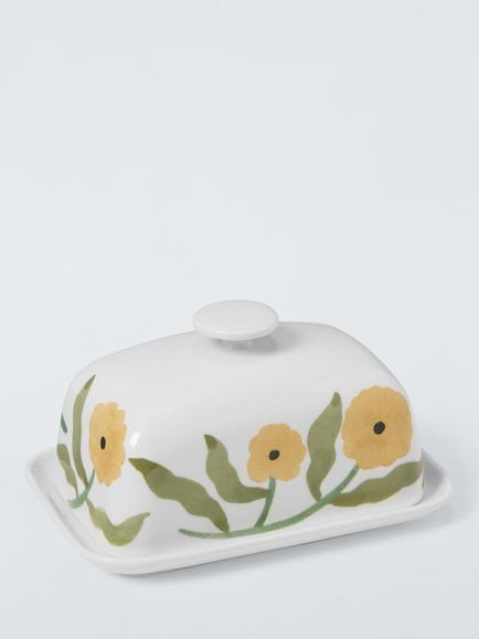 John Lewis x Anine Cecilie Iversen Fine China Butter Dish, White/Multi, Multi