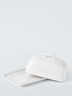 John Lewis Dine Porcelain Butter Dish, White - view 2, White
