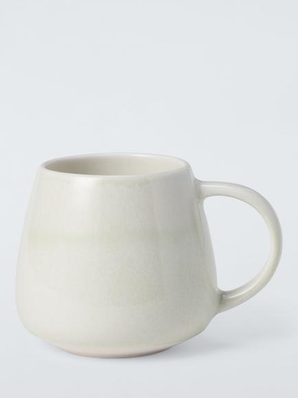 John Lewis Pastel Stoneware Mug, 380ml, Green, Green