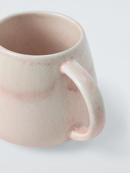John Lewis Pastel Stoneware Mug, 380ml, Pink - view 2, Pink