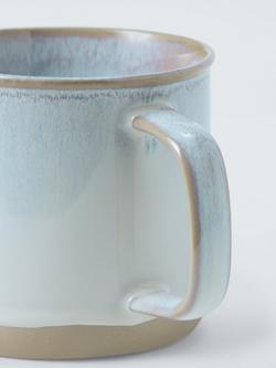 John Lewis Waves Reactive Glaze Stoneware Mug, 380ml, White - view 2, White