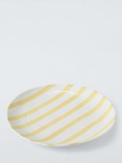 John Lewis Hand Painted Stripe Stoneware Side Plate, 22cm, Yellow - view 2, Yellow