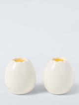 John Lewis Egg Stoneware Salt & Pepper Shakers, White