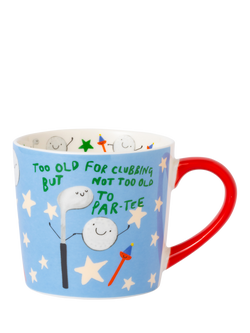 Eleanor Bowmer 'Too Old for Clubbing' New Bone China Mug, 300ml, Multi Multi