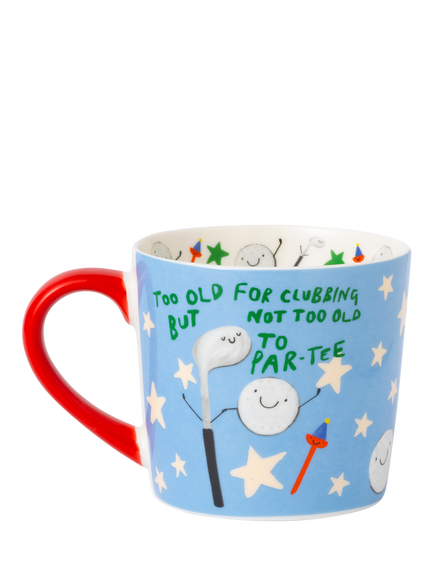 Eleanor Bowmer 'Too Old for Clubbing' New Bone China Mug, 300ml - view 2, Multi Multi