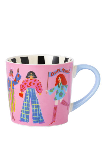 Eleanor Bowmer 'Girls Rule' New Bone China Mug, 300ml, Multi Multi