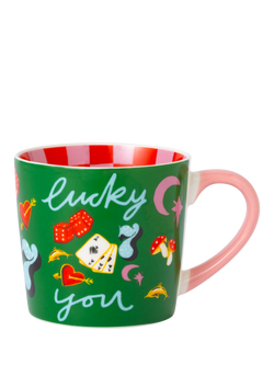 Eleanor Bowmer 'Lucky You' New Bone China Mug, 300ml, Multi Multi