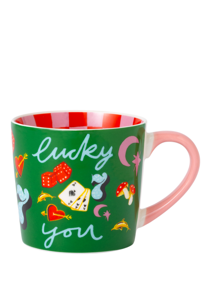 Eleanor Bowmer 'Lucky You' New Bone China Mug, 300ml, Multi Multi
