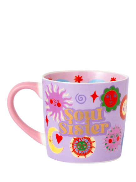 Eleanor Bowmer 'Soul Sister' New Bone China Mug, 300ml - view 2, Multi Multi