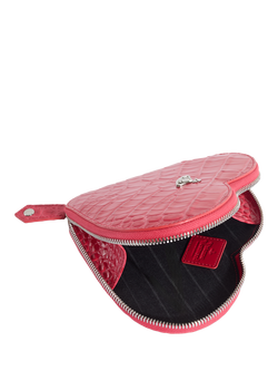 Vivienne Westwood Croc Leather Heart Crossbody Bag, Coral - view 2, Ss26-coral