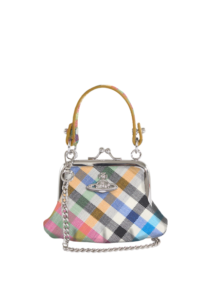 Vivienne Westwood Wool Mini Tartan Crossbody Bag, Heather Plaid - view 2, Ss26-multi