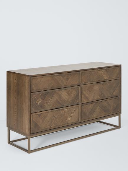 John Lewis Estate 3+3 Drawer Chest, Dark Stained Oak