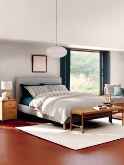 John Lewis Emily Upholstered Bed Frame, King Size, Blue Stripe - view 2, Blue Stripe