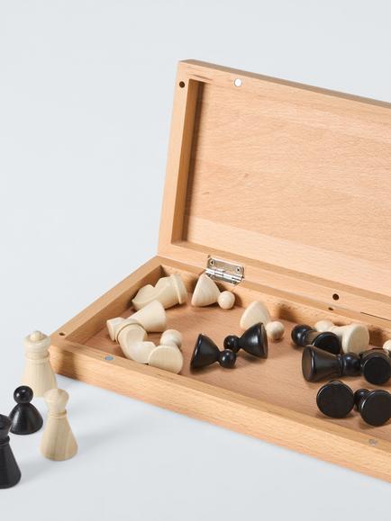 John Lewis Folding Wooden Chess Set - view 2, Multi