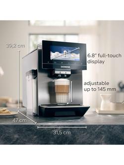 Siemens EQ900 TQ905GB3 Fully Automatic Coffee Machine, Stainless Steel - view 2, Stainless Steel