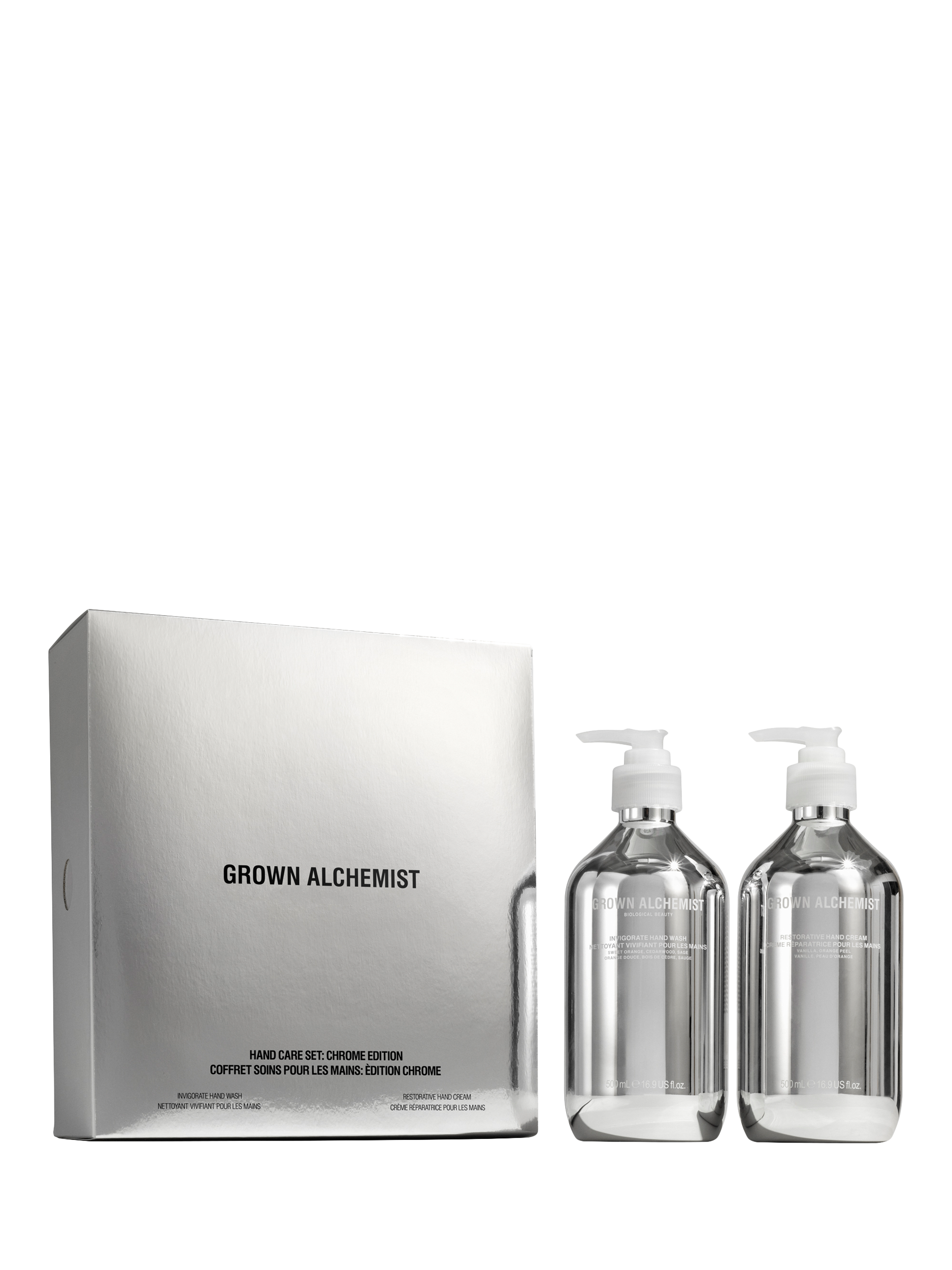 Product image 1 of 3, which shows Grown Alchemist Chrome Edition Hand Care Gift Set, 2 x 500ml