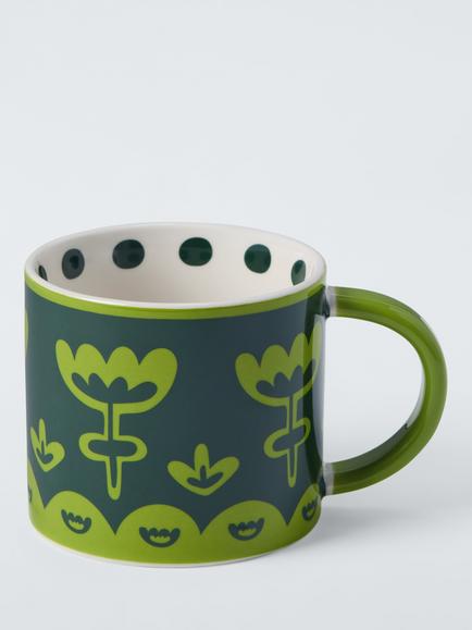 John Lewis In This Colour Stoneware Mug, 385ml, Green, Green