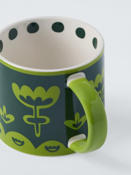 John Lewis In This Colour Stoneware Mug, 385ml, Green - view 2, Green