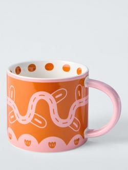 John Lewis In This Colour Stoneware Mug, 385ml, Orange, Orange