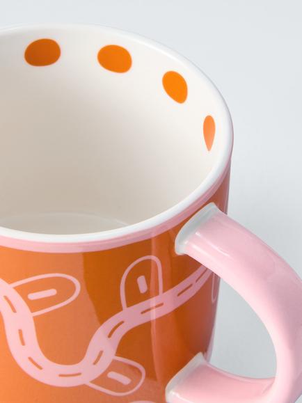 John Lewis In This Colour Stoneware Mug, 385ml, Orange - view 2, Orange