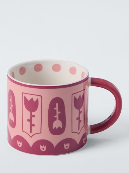John Lewis In This Colour Stoneware Mug, 385ml, Pink, Purple