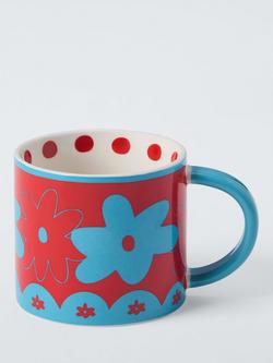 John Lewis In This Colour Stoneware Mug, 385ml, Red, Red