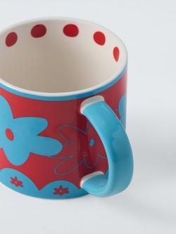 John Lewis In This Colour Stoneware Mug, 385ml, Red - view 2, Red