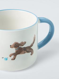John Lewis Spaniel Stoneware Mug, 350ml, Blue - view 2, Blue